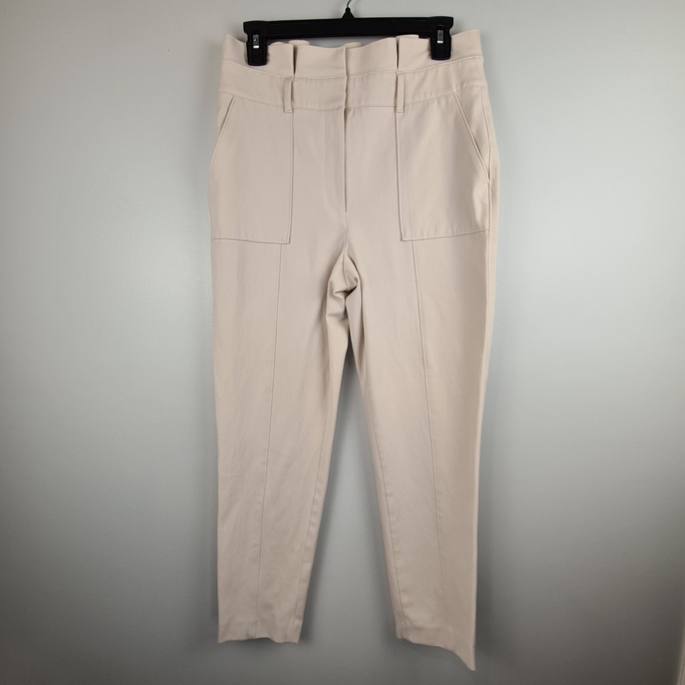 White House Black Market Women's‎ Paperbag Pants Size 6 Ivory The Tapered Ankle